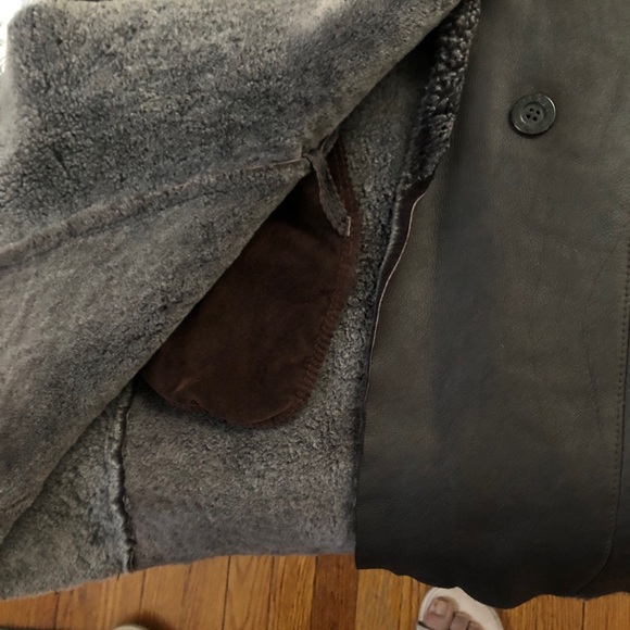 Jekel Shearling Coat Brown Saks Fifth Ave Made in France lightweight 12 - Picture 4 of 15